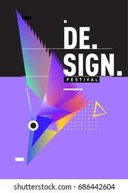 Vector of Triangle Geometric 3d forms. Abstract Modern Backgrounds for Design Festival Poster. Message Presentations or Identity Layouts. Graphic Template and ideas. 