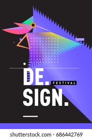 Vector of Triangle Geometric 3d forms. Abstract Modern Backgrounds for Design Festival Poster. Message Presentations or Identity Layouts. Graphic Template and ideas. 