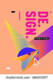 Vector of Triangle Geometric 3d forms. Abstract Modern Backgrounds for Design Festival Poster. Message Presentations or Identity Layouts. Graphic Template and ideas. 