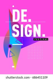 Vector of Triangle Geometric 3d forms. Abstract Modern Backgrounds for Design Festival Poster. Message Presentations or Identity Layouts. Graphic Template and ideas. 