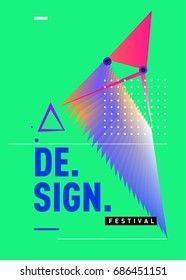 Vector of Triangle Geometric 3d forms. Abstract Modern Backgrounds for Design Festival Poster. Message Presentations or Identity Layouts. Graphic Template and ideas. 