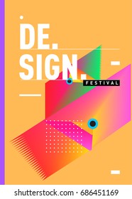 Vector of Triangle Geometric 3d forms. Abstract Modern Backgrounds for Design Festival Poster. Message Presentations or Identity Layouts. Graphic Template and ideas. 