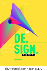 Vector of Triangle Geometric 3d forms. Abstract Modern Backgrounds for Design Festival Poster. Message Presentations or Identity Layouts. Graphic Template and ideas. 