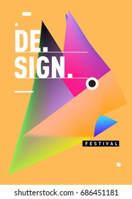 Vector of Triangle Geometric 3d forms. Abstract Modern Backgrounds for Design Festival Poster. Message Presentations or Identity Layouts. Graphic Template and ideas. 