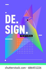 Vector of Triangle Geometric 3d forms. Abstract Modern Backgrounds for Design Festival Poster. Message Presentations or Identity Layouts. Graphic Template and ideas. 