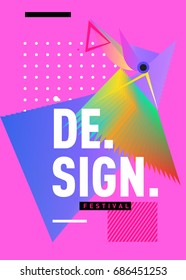 Vector of Triangle Geometric 3d forms. Abstract Modern Backgrounds for Design Festival Poster. Message Presentations or Identity Layouts. Graphic Template and ideas. 
