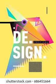 Vector of Triangle Geometric 3d forms. Abstract Modern Backgrounds for Design Festival Poster. Message Presentations or Identity Layouts. Graphic Template and ideas. 