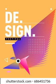 Vector of Triangle Geometric 3d forms. Abstract Modern Backgrounds for Design Festival Poster. Message Presentations or Identity Layouts. Graphic Template and ideas. 