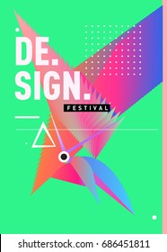Vector of Triangle Geometric 3d forms. Abstract Modern Backgrounds for Design Festival Poster. Message Presentations or Identity Layouts. Graphic Template and ideas. 