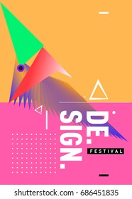 Vector of Triangle Geometric 3d forms. Abstract Modern Backgrounds for Design Festival Poster. Message Presentations or Identity Layouts. Graphic Template and ideas. 