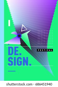 Vector of Triangle Geometric 3d forms. Abstract Modern Backgrounds for Design Festival Poster. Message Presentations or Identity Layouts. Graphic Template and ideas. 