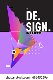 Vector of Triangle Geometric 3d forms. Abstract Modern Backgrounds for Design Festival Poster. Message Presentations or Identity Layouts. Graphic Template and ideas. 