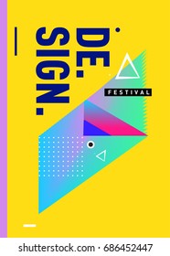Vector of Triangle Geometric 3d forms. Abstract Modern Backgrounds for Design Festival Poster. Message Presentations or Identity Layouts. Graphic Template and ideas. 