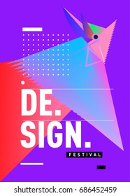 Vector of Triangle Geometric 3d forms. Abstract Modern Backgrounds for Design Festival Poster. Message Presentations or Identity Layouts. Graphic Template and ideas. 