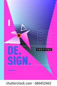 Vector of Triangle Geometric 3d forms. Abstract Modern Backgrounds for Design Festival Poster. Message Presentations or Identity Layouts. Graphic Template and ideas. 