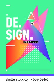 Vector of Triangle Geometric 3d forms. Abstract Modern Backgrounds for Design Festival Poster. Message Presentations or Identity Layouts. Graphic Template and ideas. 
