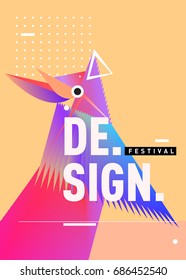 Vector of Triangle Geometric 3d forms. Abstract Modern Backgrounds for Design Festival Poster. Message Presentations or Identity Layouts. Graphic Template and ideas. 