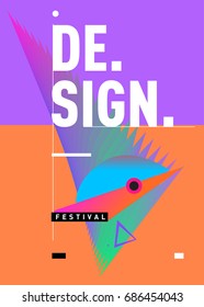 Vector of Triangle Geometric 3d forms. Abstract Modern Backgrounds for Design Festival Poster. Message Presentations or Identity Layouts. Graphic Template and ideas. 