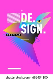 Vector of Triangle Geometric 3d forms. Abstract Modern Backgrounds for Design Festival Poster. Message Presentations or Identity Layouts. Graphic Template and ideas. 