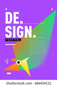 Vector of Triangle Geometric 3d forms. Abstract Modern Backgrounds for Design Festival Poster. Message Presentations or Identity Layouts. Graphic Template and ideas. 