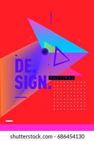 Vector of Triangle Geometric 3d forms. Abstract Modern Backgrounds for Design Festival Poster. Message Presentations or Identity Layouts. Graphic Template and ideas. 