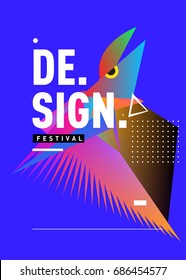 Vector of Triangle Geometric 3d forms. Abstract Modern Backgrounds for Design Festival Poster. Message Presentations or Identity Layouts. Graphic Template and ideas. 