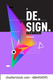Vector of Triangle Geometric 3d forms. Abstract Modern Backgrounds for Design Festival Poster. Message Presentations or Identity Layouts. Graphic Template and ideas. 