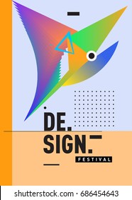 Vector of Triangle Geometric 3d forms. Abstract Modern Backgrounds for Design Festival Poster. Message Presentations or Identity Layouts. Graphic Template and ideas. 