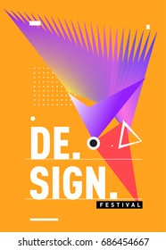 Vector of Triangle Geometric 3d forms. Abstract Modern Backgrounds for Design Festival Poster. Message Presentations or Identity Layouts. Graphic Template and ideas. 