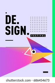 Vector of Triangle Geometric 3d forms. Abstract Modern Backgrounds for Design Festival Poster. Message Presentations or Identity Layouts. Graphic Template and ideas. 