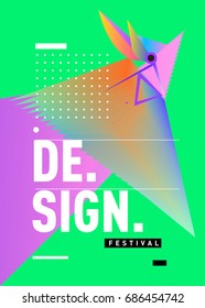 Vector of Triangle Geometric 3d forms. Abstract Modern Backgrounds for Design Festival Poster. Message Presentations or Identity Layouts. Graphic Template and ideas. 