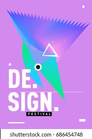 Vector of Triangle Geometric 3d forms. Abstract Modern Backgrounds for Design Festival Poster. Message Presentations or Identity Layouts. Graphic Template and ideas. 