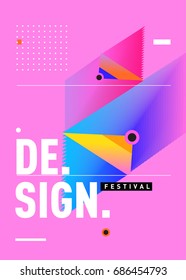 Vector of Triangle Geometric 3d forms. Abstract Modern Backgrounds for Design Festival Poster. Message Presentations or Identity Layouts. Graphic Template and ideas. 