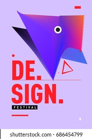 Vector of Triangle Geometric 3d forms. Abstract Modern Backgrounds for Design Festival Poster. Message Presentations or Identity Layouts. Graphic Template and ideas. 