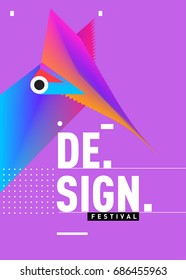 Vector of Triangle Geometric 3d forms. Abstract Modern Backgrounds for Design Festival Poster. Message Presentations or Identity Layouts. Graphic Template and ideas. 
