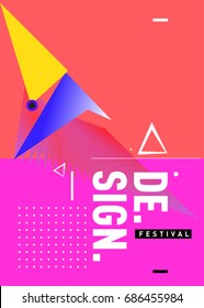 Vector of Triangle Geometric 3d forms. Abstract Modern Backgrounds for Design Festival Poster. Message Presentations or Identity Layouts. Graphic Template and ideas. 
