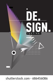 Vector of Triangle Geometric 3d forms. Abstract Modern Backgrounds for Design Festival Poster. Message Presentations or Identity Layouts. Graphic Template and ideas. 
