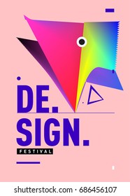 Vector of Triangle Geometric 3d forms. Abstract Modern Backgrounds for Design Festival Poster. Message Presentations or Identity Layouts. Graphic Template and ideas. 
