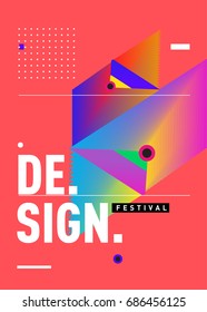 Vector of Triangle Geometric 3d forms. Abstract Modern Backgrounds for Design Festival Poster. Message Presentations or Identity Layouts. Graphic Template and ideas. 

