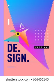 Vector of Triangle Geometric 3d forms. Abstract Modern Backgrounds for Design Festival Poster. Message Presentations or Identity Layouts. Graphic Template and ideas. 
