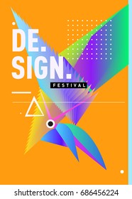 Vector of Triangle Geometric 3d forms. Abstract Modern Backgrounds for Design Festival Poster. Message Presentations or Identity Layouts. Graphic Template and ideas. 
