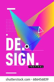Vector of Triangle Geometric 3d forms. Abstract Modern Backgrounds for Design Festival Poster. Message Presentations or Identity Layouts. Graphic Template and ideas. 
