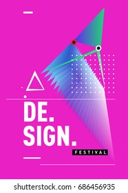 Vector of Triangle Geometric 3d forms. Abstract Modern Backgrounds for Design Festival Poster. Message Presentations or Identity Layouts. Graphic Template and ideas. 
