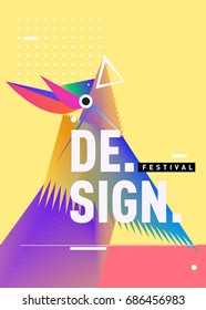 Vector of Triangle Geometric 3d forms. Abstract Modern Backgrounds for Design Festival Poster. Message Presentations or Identity Layouts. Graphic Template and ideas. 
