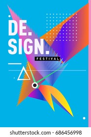 Vector of Triangle Geometric 3d forms. Abstract Modern Backgrounds for Design Festival Poster. Message Presentations or Identity Layouts. Graphic Template and ideas. 
