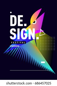 Vector of Triangle Geometric 3d forms. Abstract Modern Backgrounds for Design Festival Poster. Message Presentations or Identity Layouts. Graphic Template and ideas. 
