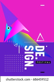 Vector of Triangle Geometric 3d forms. Abstract Modern Backgrounds for Design Festival Poster. Message Presentations or Identity Layouts. Graphic Template and ideas. 