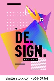 Vector of Triangle Geometric 3d forms. Abstract Modern Backgrounds for Design Festival Poster. Message Presentations or Identity Layouts. Graphic Template and ideas. 