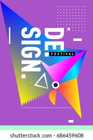 Vector of Triangle Geometric 3d forms. Abstract Modern Backgrounds for Design Festival Poster. Message Presentations or Identity Layouts. Graphic Template and ideas. 