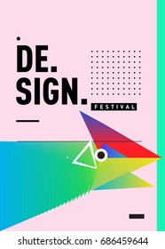 Vector of Triangle Geometric 3d forms. Abstract Modern Backgrounds for Design Festival Poster. Message Presentations or Identity Layouts. Graphic Template and ideas. 